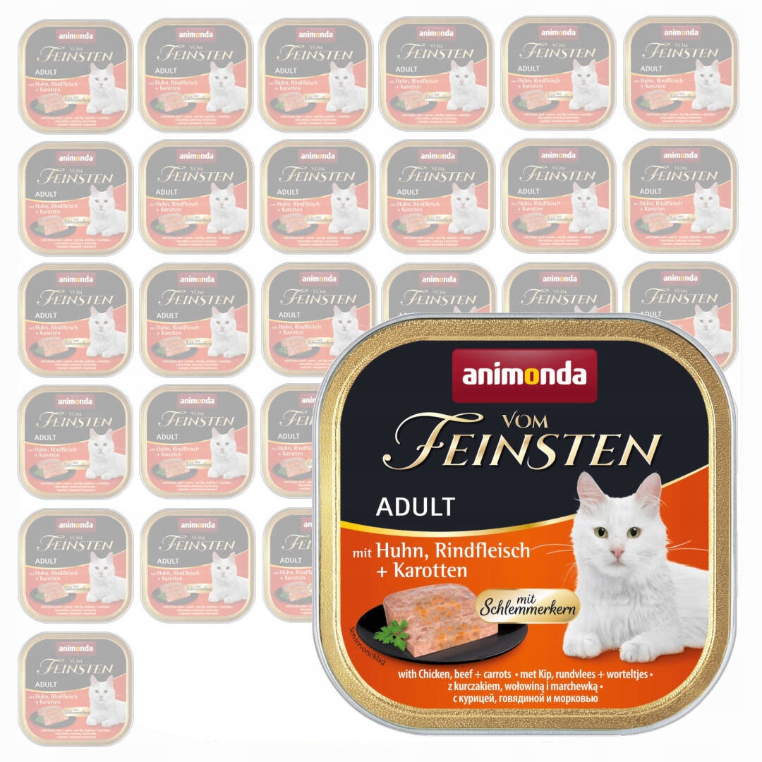 Levně Animonda Vom Feinsten Adult 32x100g Krmivo pro kočky Kuřecí maso Hovězí mrkev