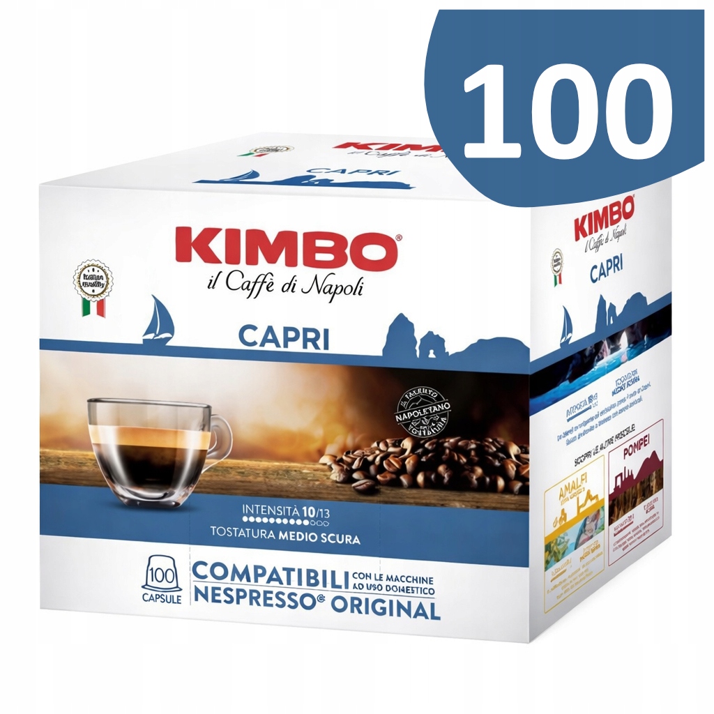 Levně Kapsle pro Nespresso Kimbo Napoli Capri 100 ks Vyvážené Espresso