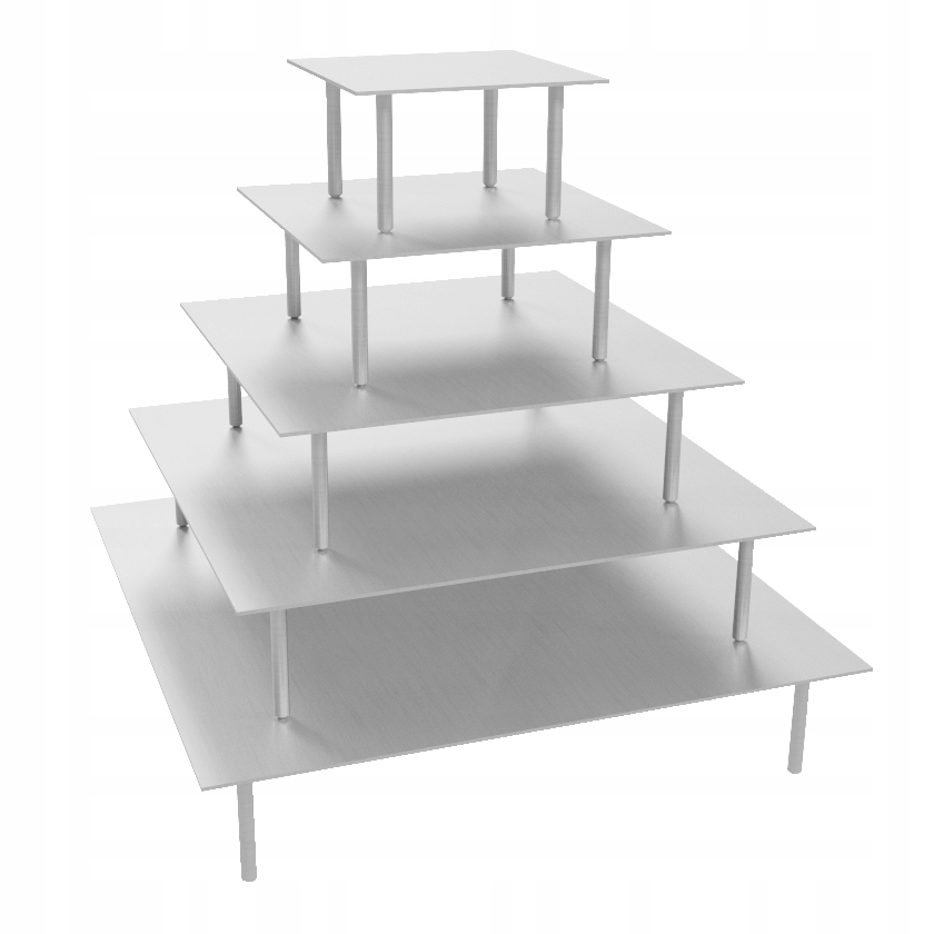 Skrytý rám pro patrový dort Anglik čtverec 5 – nerezový prvek