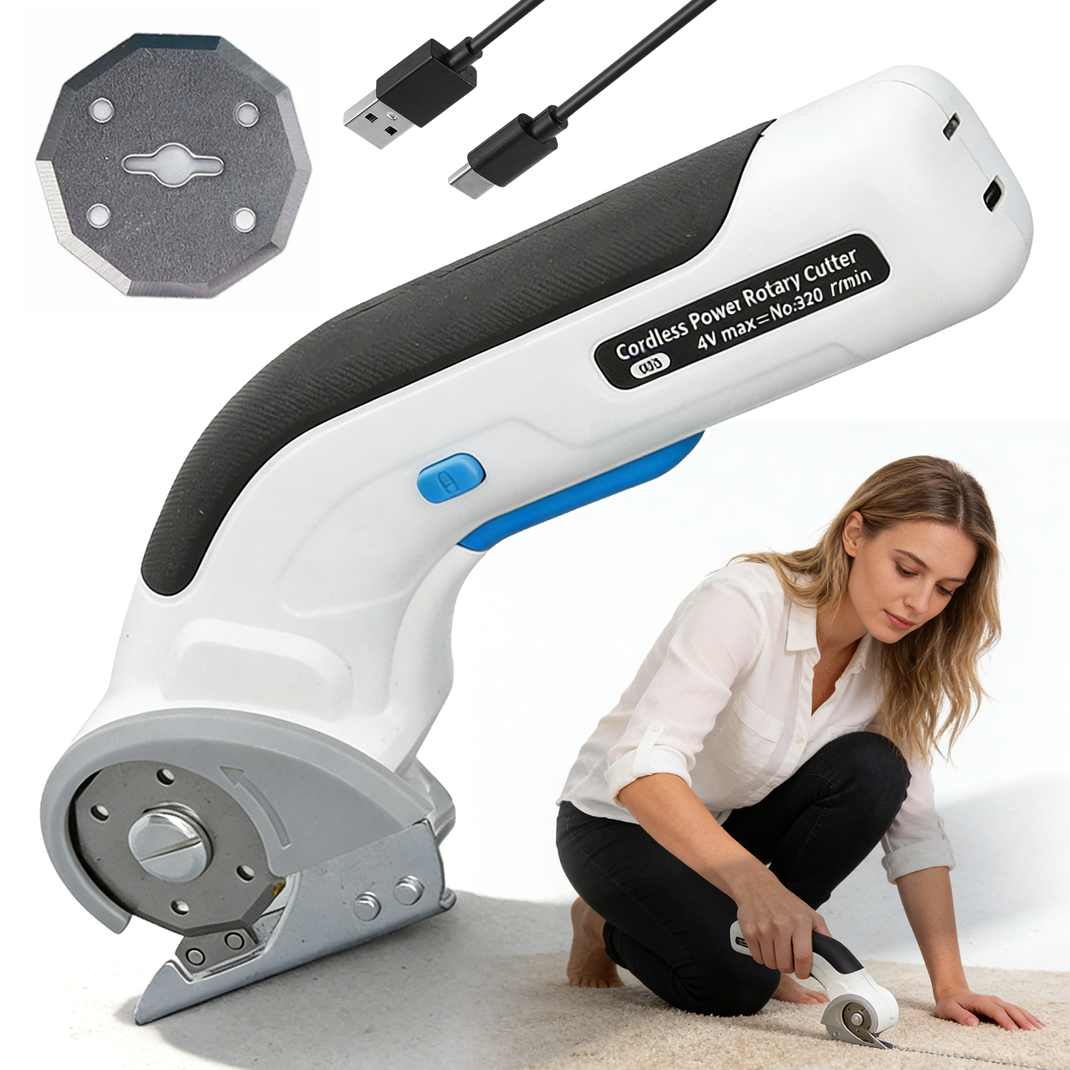 Elektrické Nůžky S Ledem 320 Ot/min, Ergonomická Rukojeť, Vyměnitelné Čepele