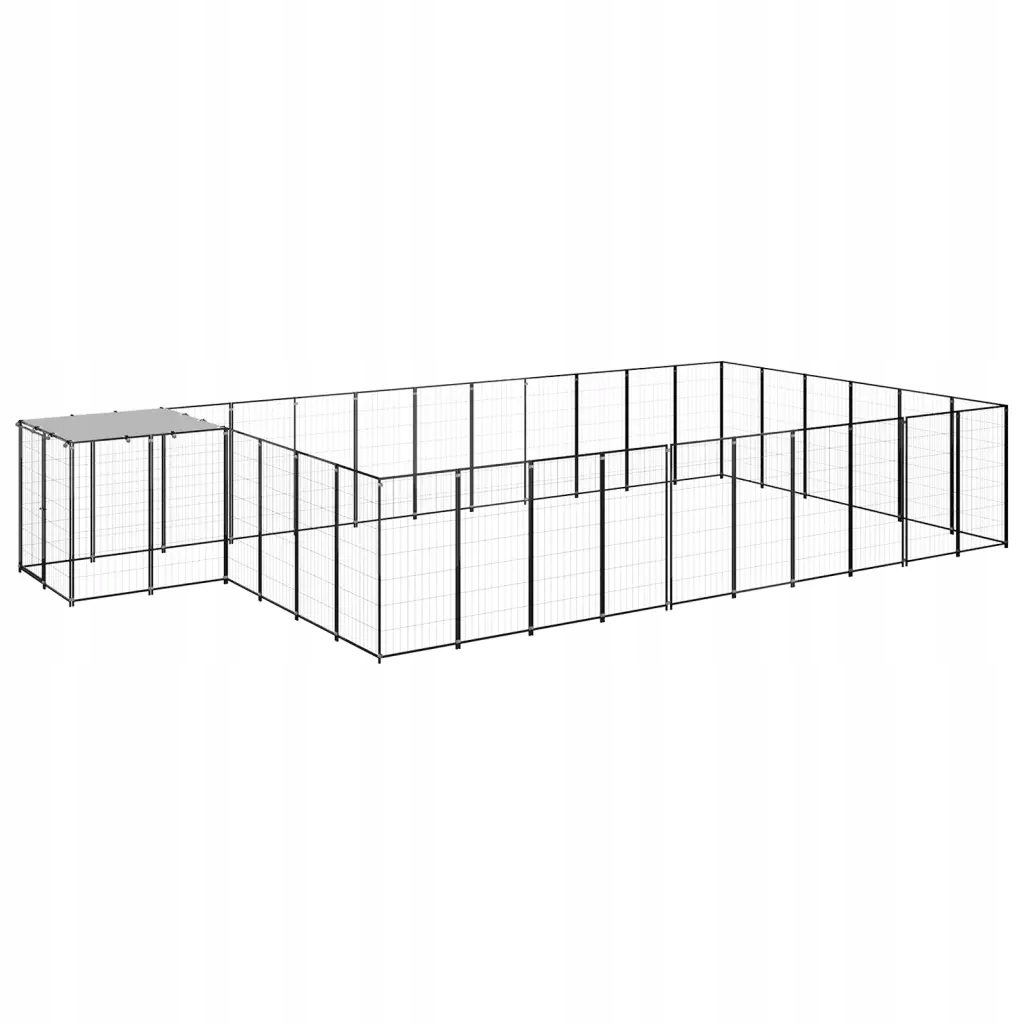 Levně Kotec pro psa, černá, 19,36 m², ocelová