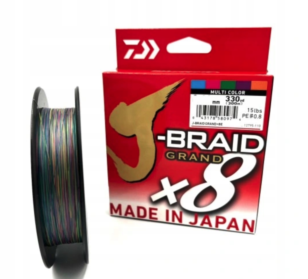 Plecionka Daiwa J-braid Grand X8 0,16MM 300M Multicolor