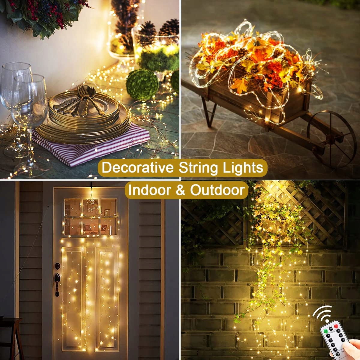 YOWIN Girlanda Wodoodporna Kurtyna Świetlna Lampki 8 Trybów 1M 100 LED — miniatura 6