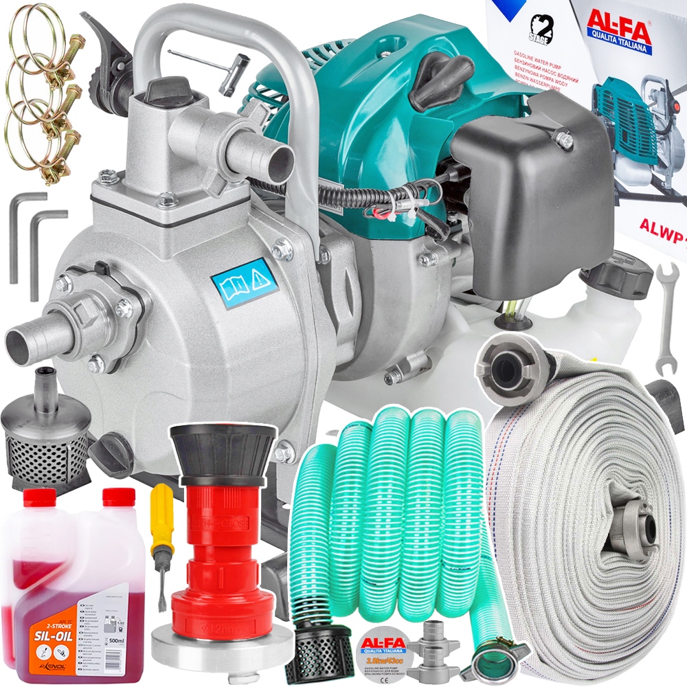 Pompa Spalinowa Motopompa 1' Cal Waż Strażacki +ssawny +prądownica Olej