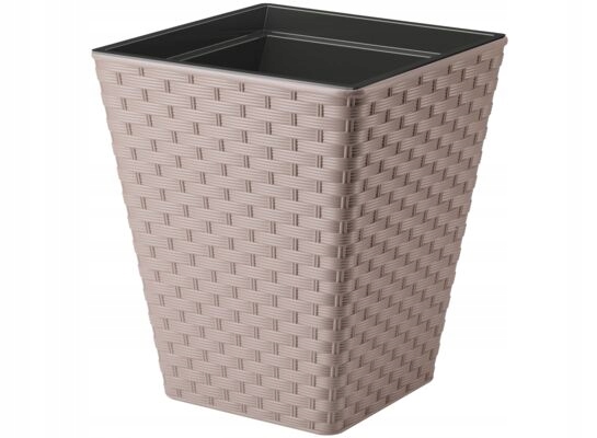 Květináč Form-Plastic Rattana Čtverec 40 Taupe 41 l