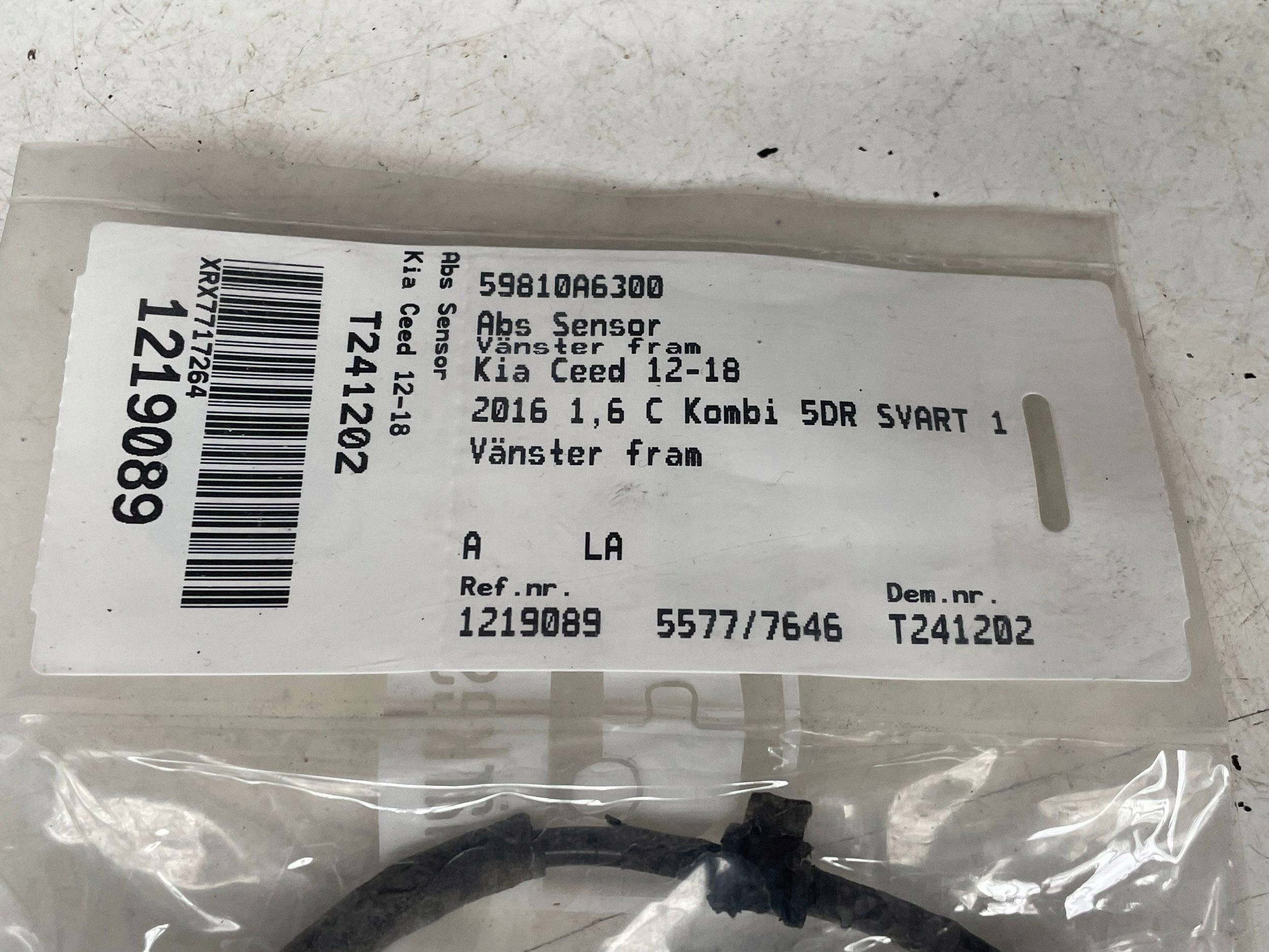 sensor PREDKOSCI wheels ABS left side KIA CEED 59810A6300 @M