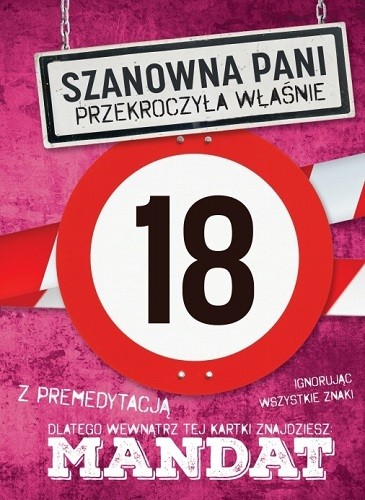 

Kartka na 18 urodziny dla dziewczyny Mandat J18