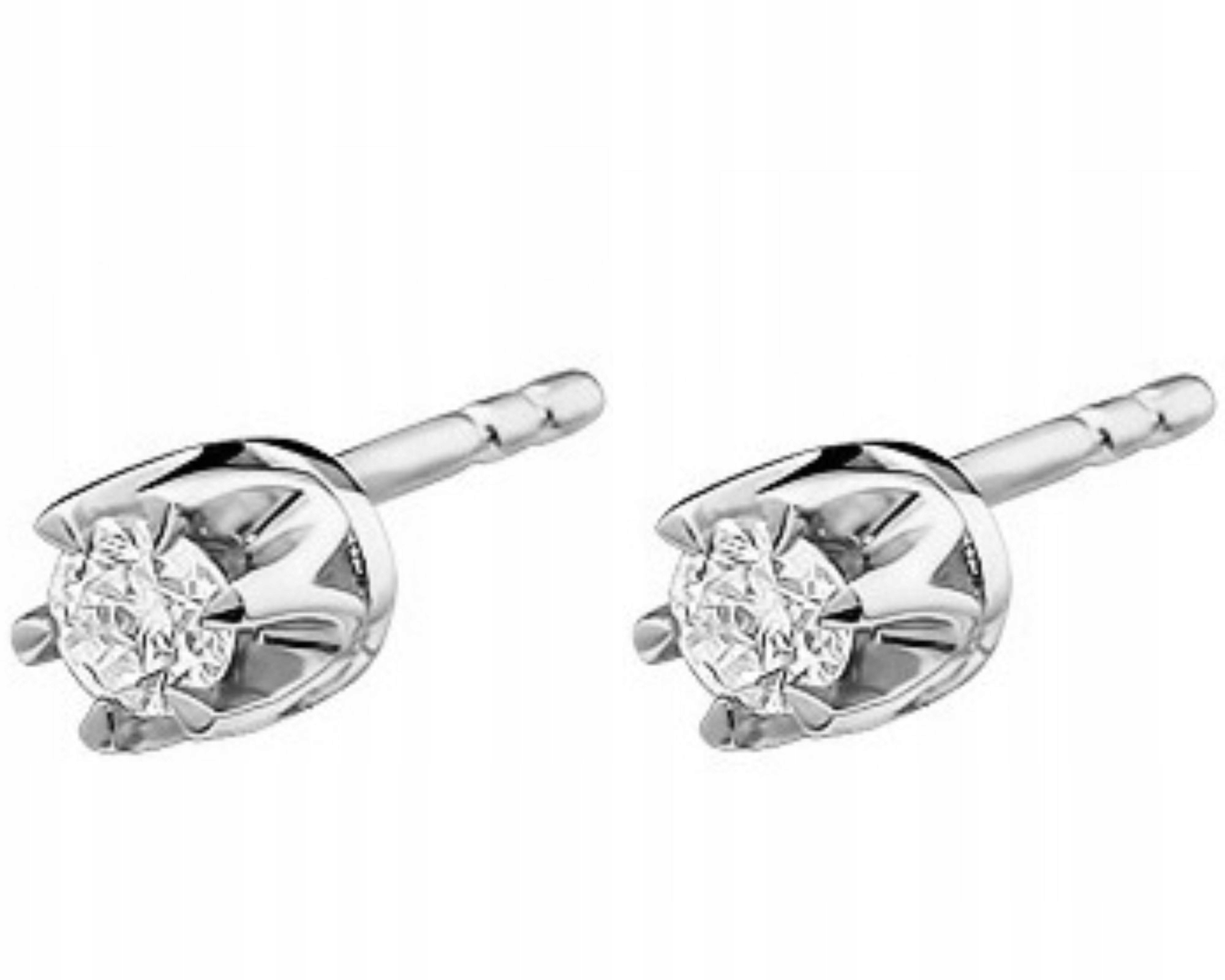 Bílé zlaté náušnice s brilianty 0,20 ct tyčinky