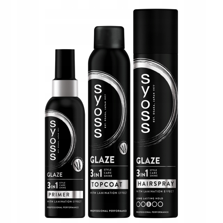Syoss Intense Glaze Laminační efekt na vlasy Lak Primer Topcoat 3ks