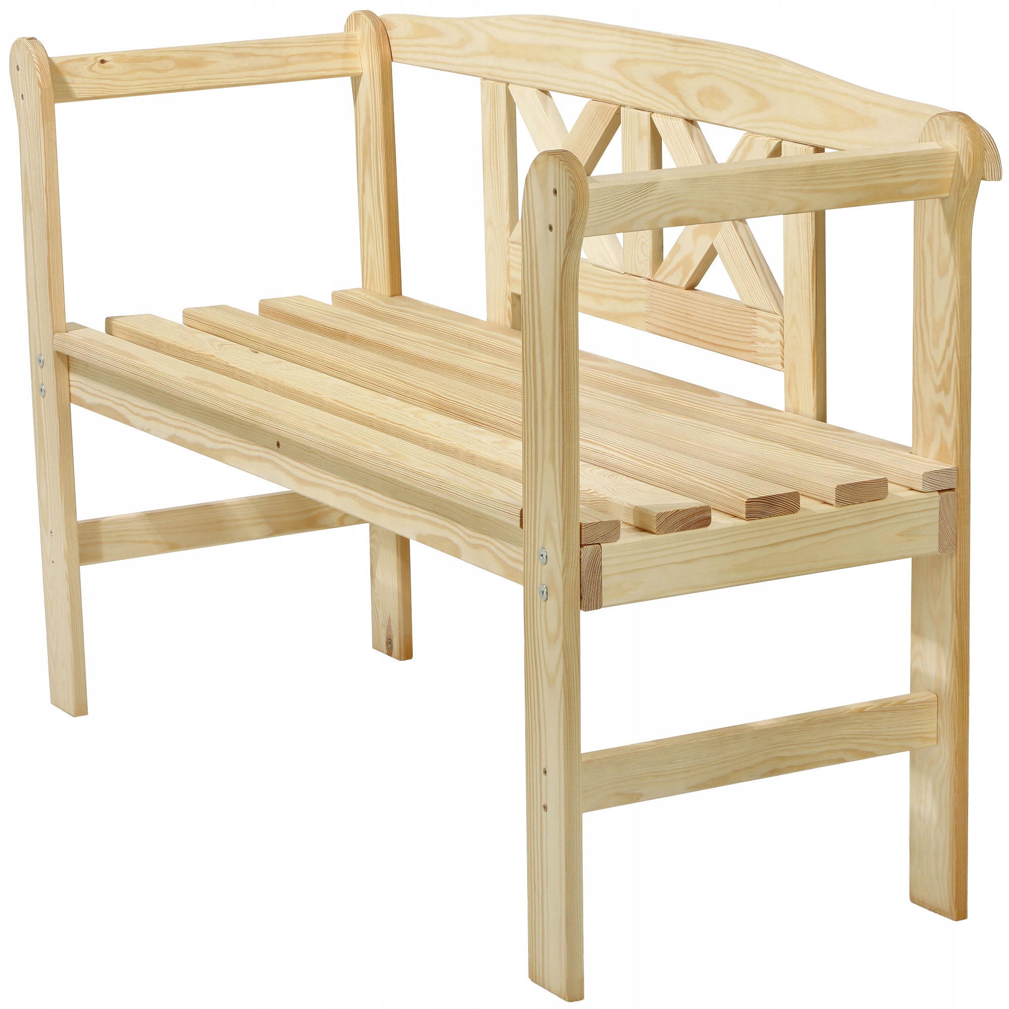 Zahradní Lavice Dřevěná Parková S Opěradlem 119 CM Terasa Zahrada
