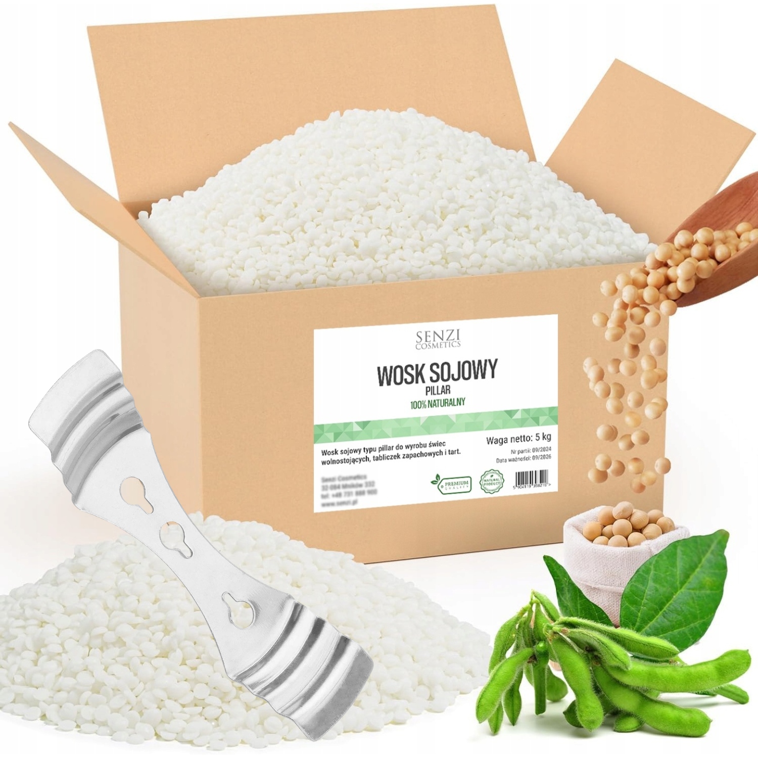 Vosk Pillar 5 kg pro volně stojící svíčky držák na knoty Bonus