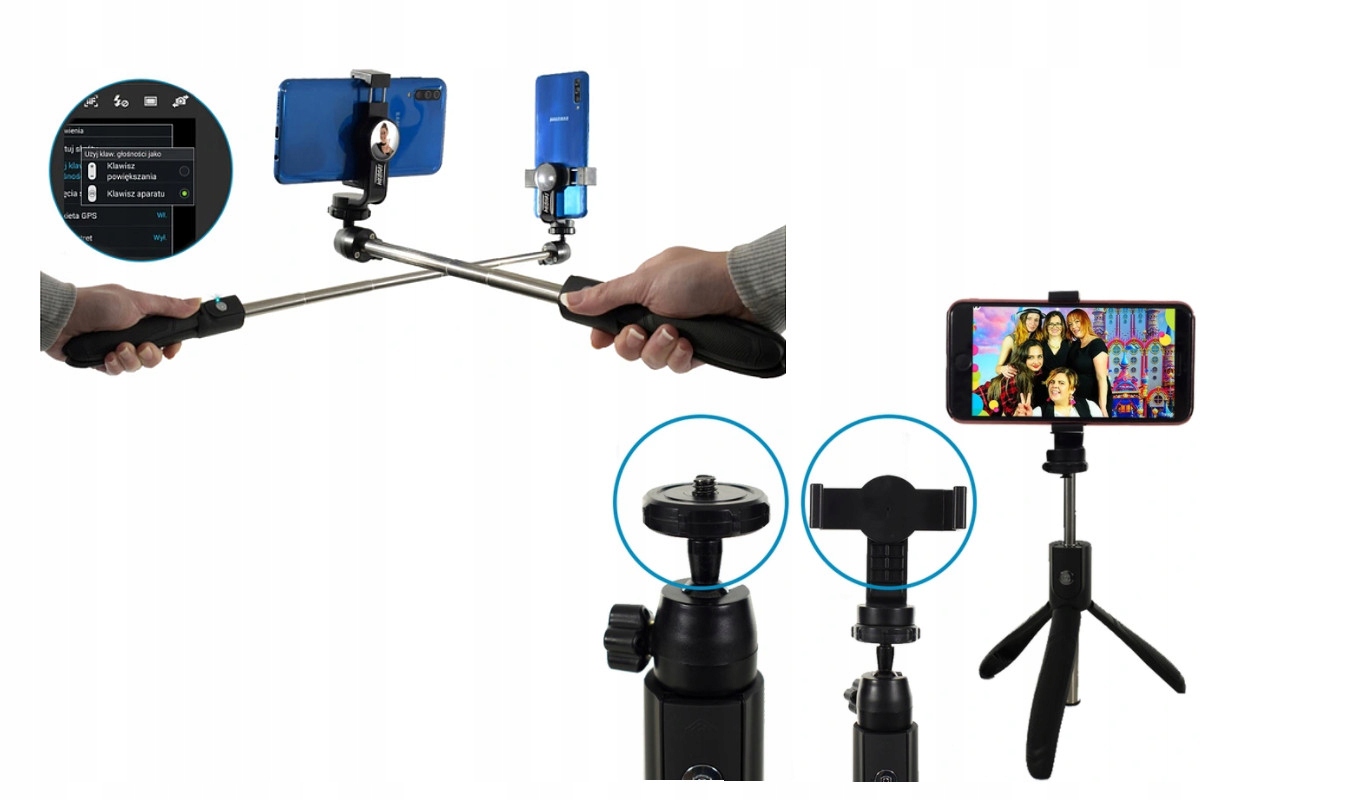 Webski selfie stick teleskopowy kijek selfi statyw Waga produktu z opakowaniem jednostkowym 0.15 kg