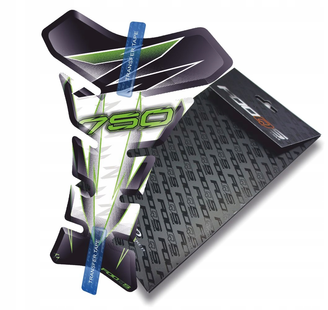 Tank-pad od firmy Fooqs pro Kawasaki Z-750 Bílý Zelený