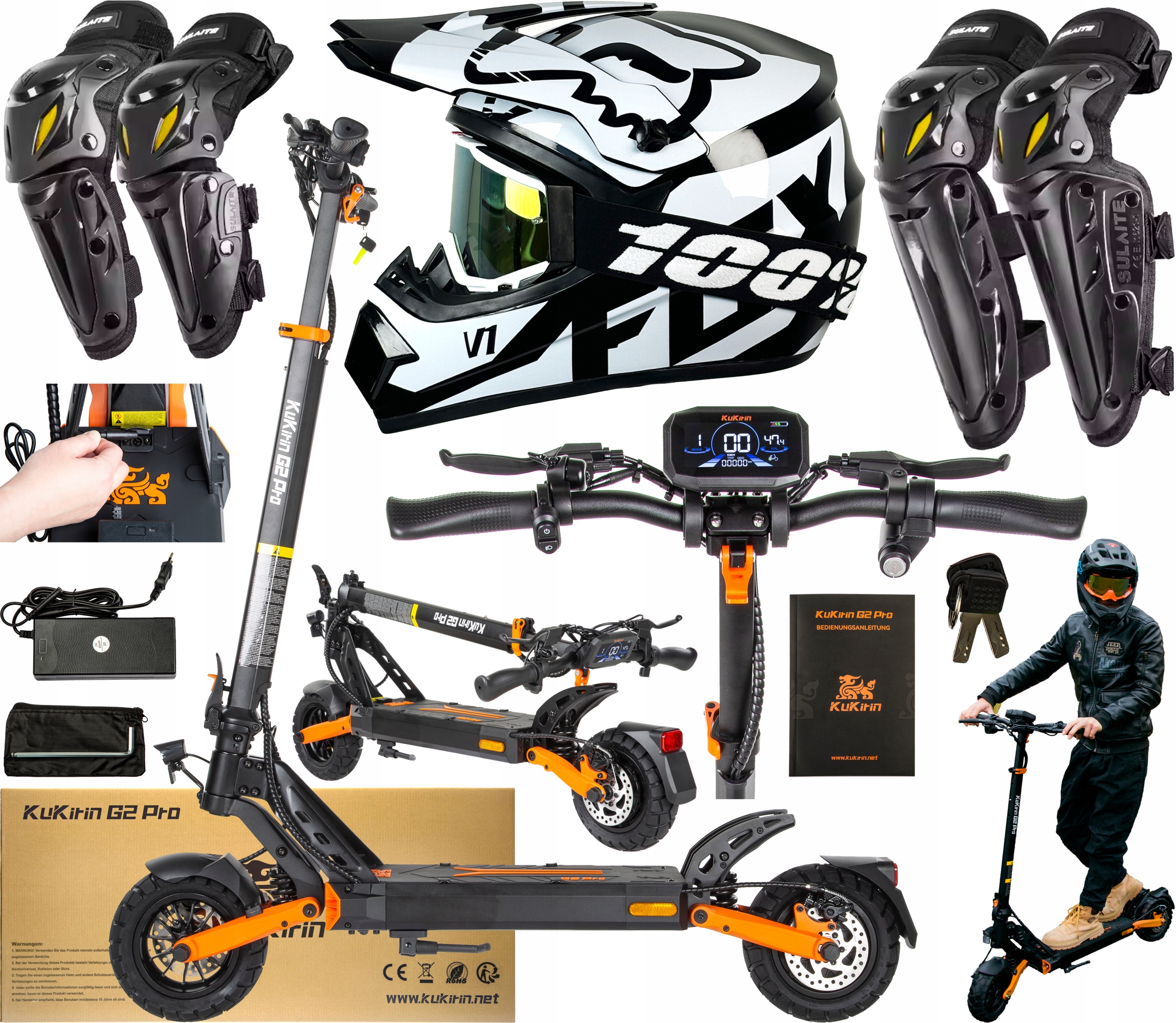 Elektrické koloběžky KuKirin G2 Pro-ABE 20KM/H 48V 15.6Ah 65KM 9" +Dárek