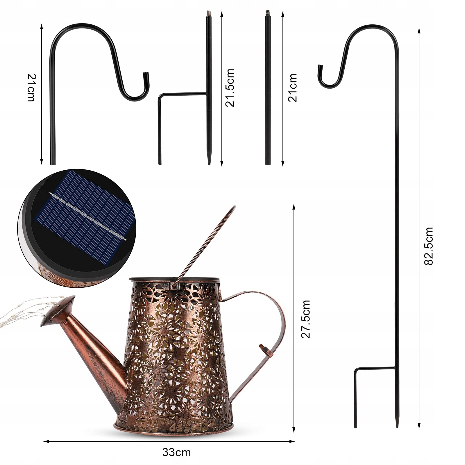 Solarna Konewka LED Oświetlenie Ogrodowe Wodoodporna Taras GuKKK — miniatura 6