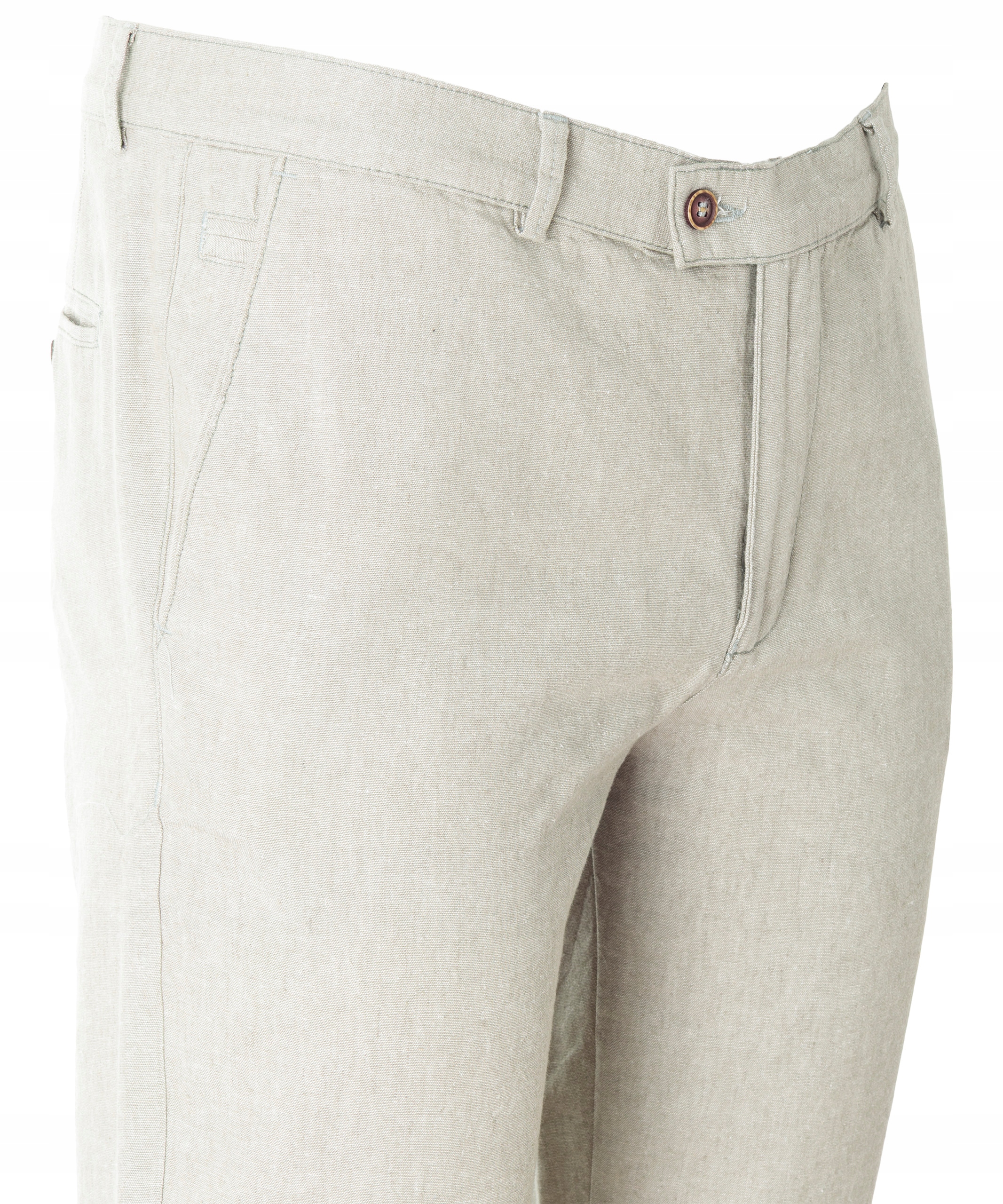 Pánské Elegantní Látkové Kalhoty bavlna len Olivová Lněné Letní Kalhoty W48