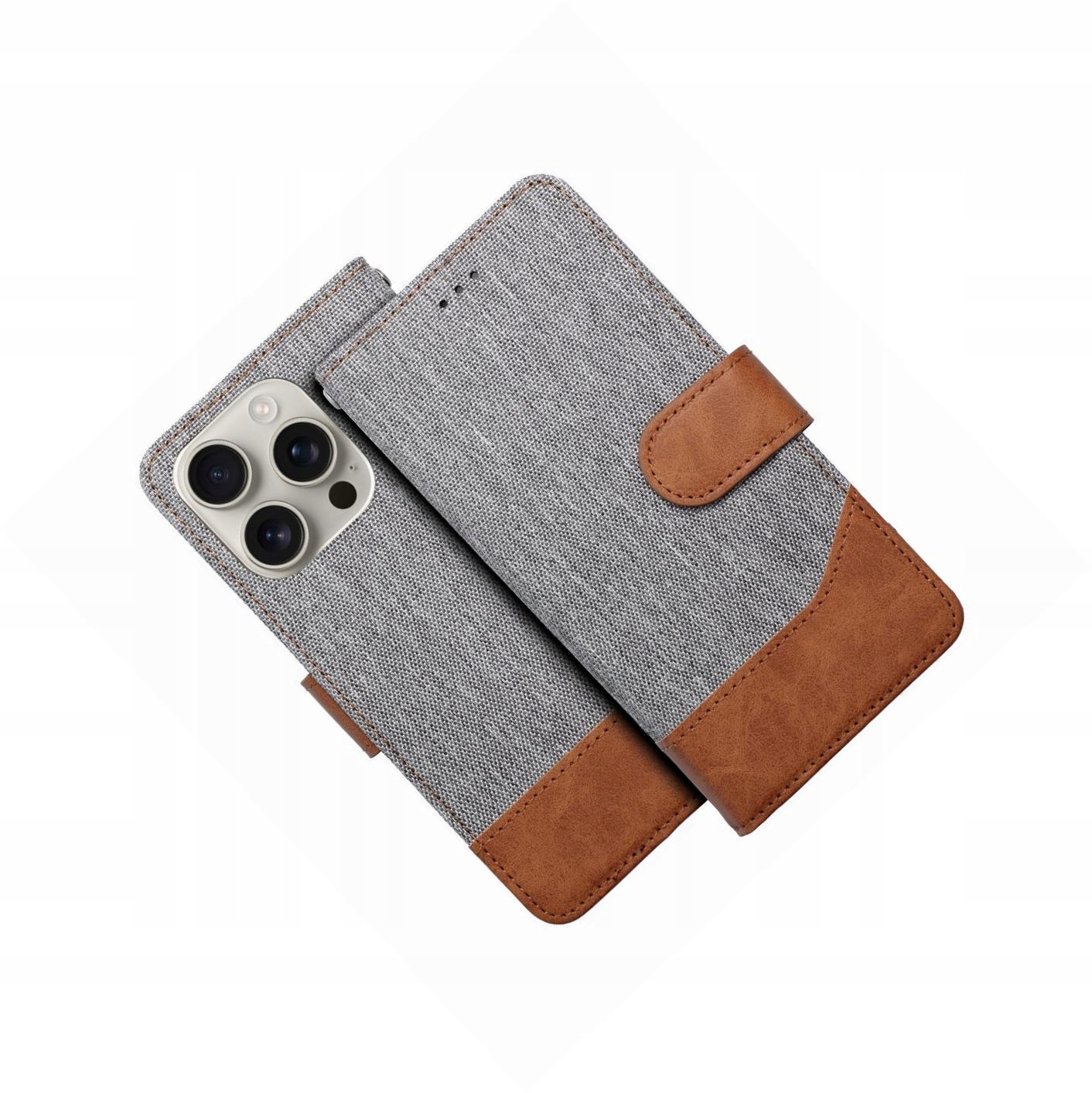 Etui zamykane Jeans Book kabura z funkcją podstawk do iPhone 16 Plus