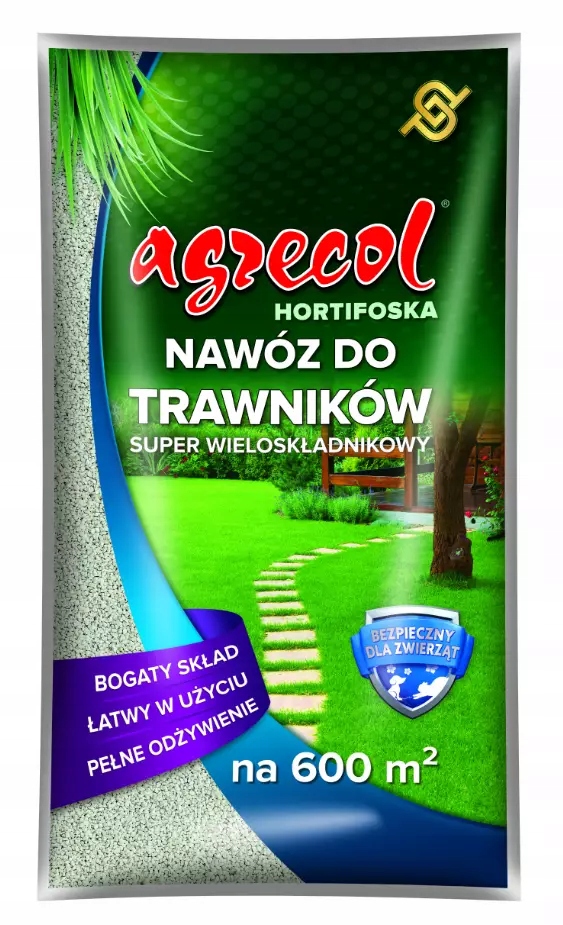 Nawóz do trawnika Hortifoska 15kg Agrecol wieloskładnikowy, bogaty skład