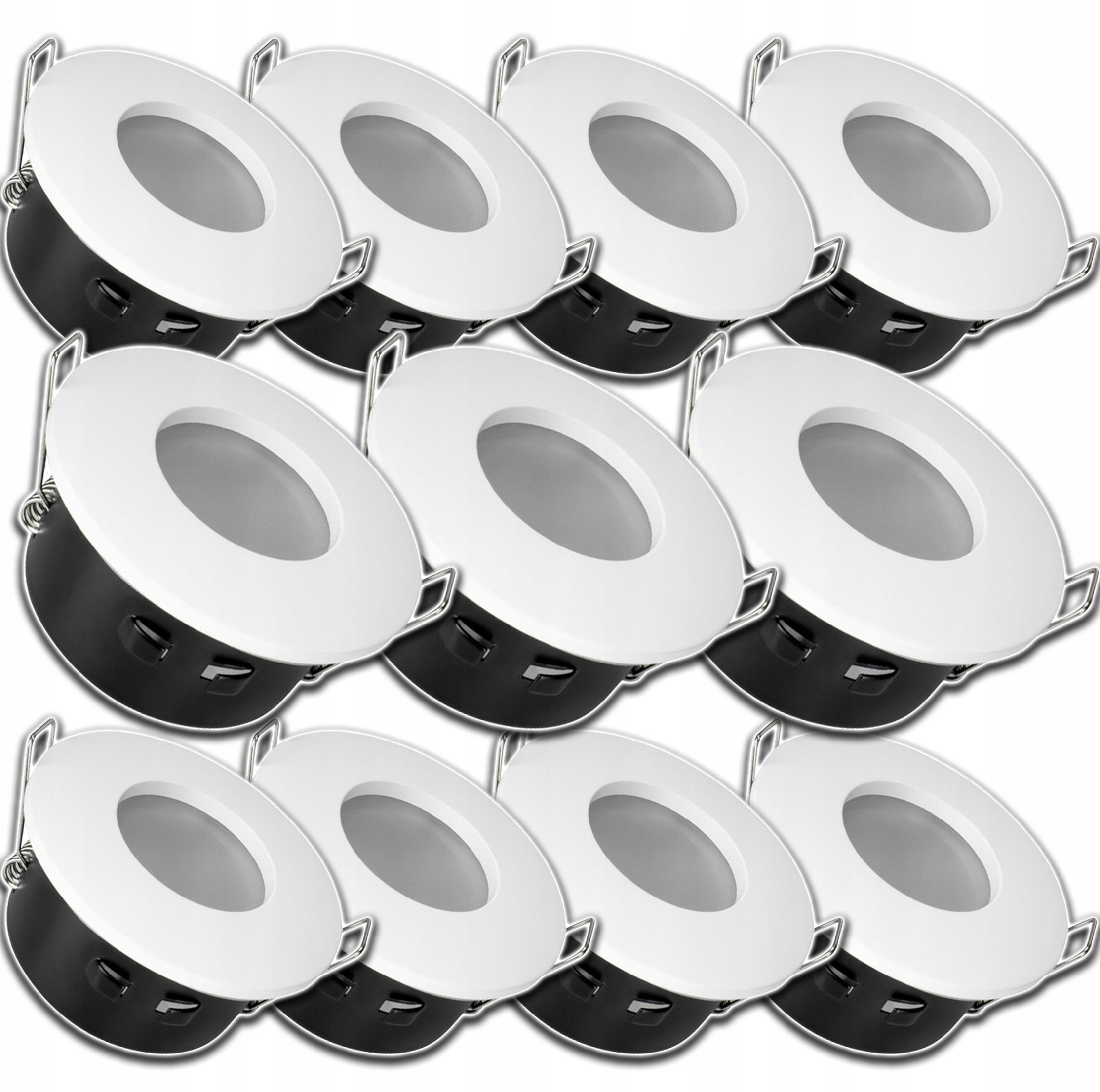 11x Hermetické Halogenové Svítidlo Kulaté Bílé, Voděodolné, Vodotěsné