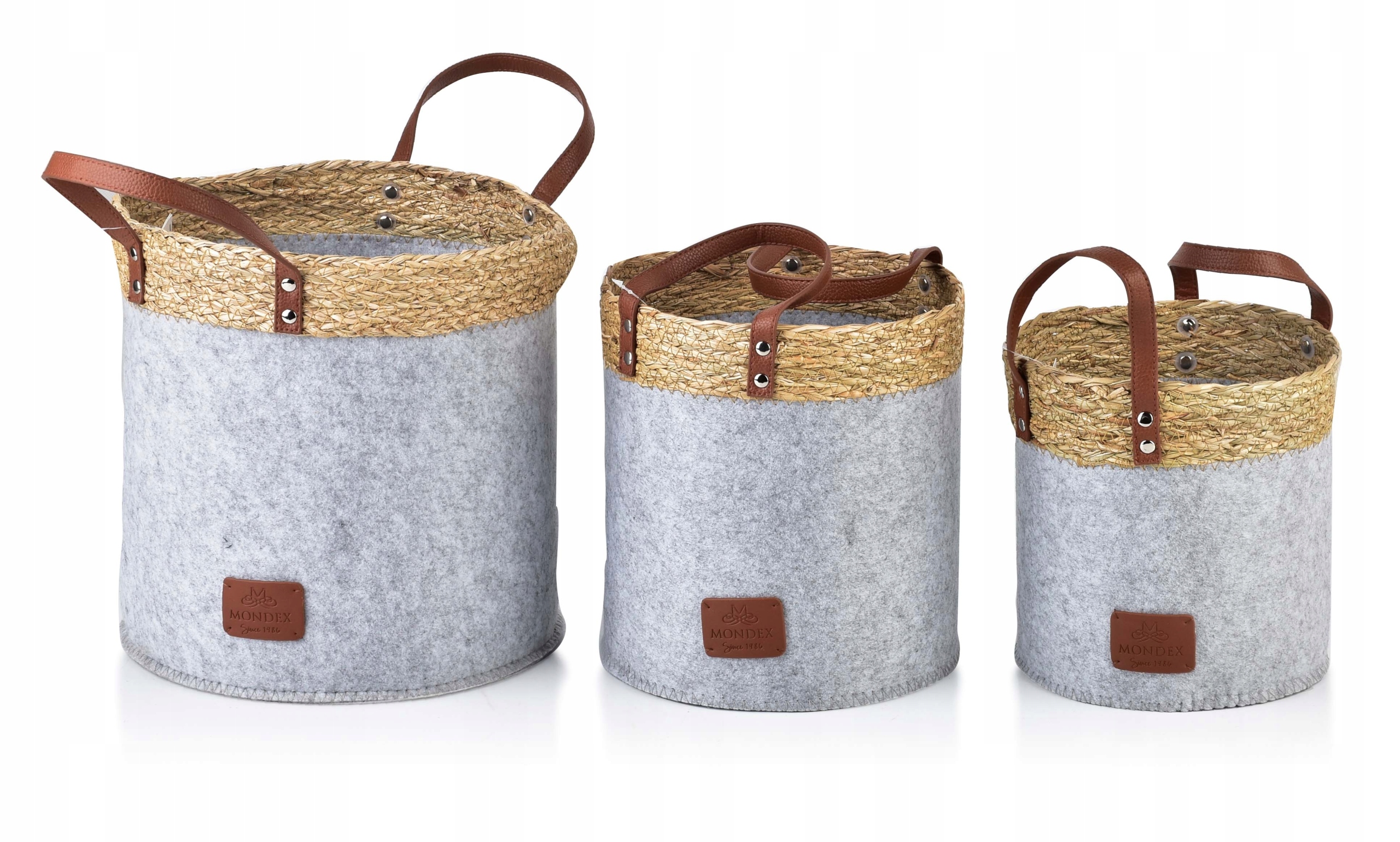 Sada košů tráva šedá