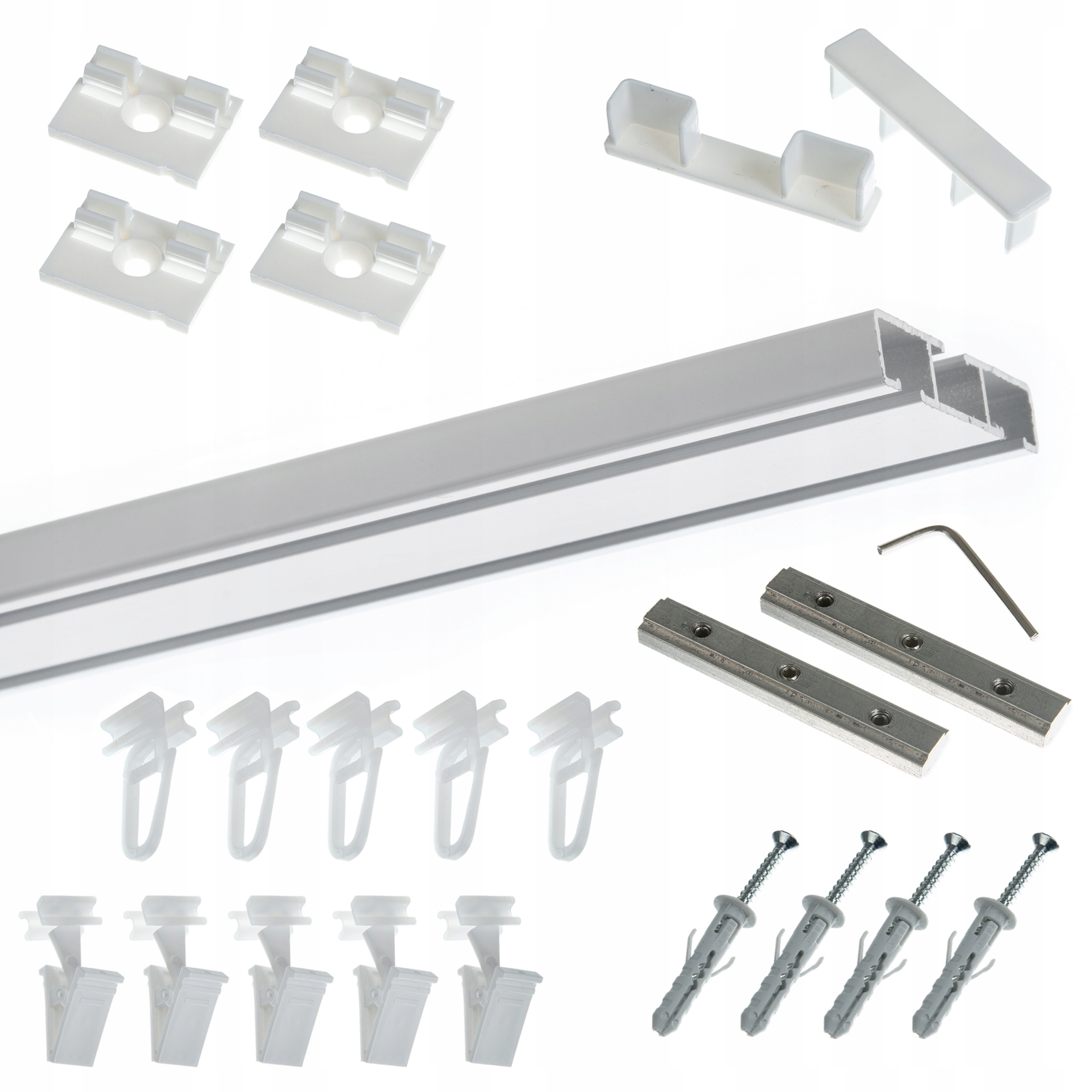 Hliníková Lišta Dvojitá Garnýž Stropní Alu Žabky Agrafky Ranplast 400 cm