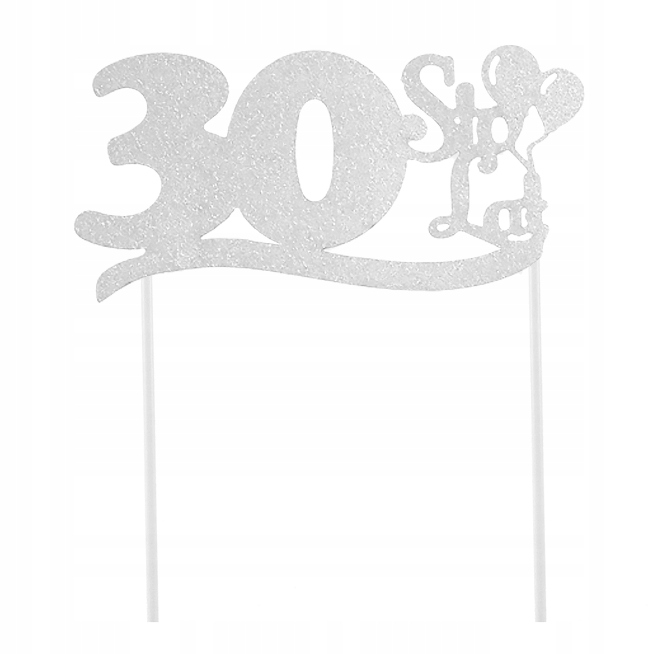 

Topper do ciasta 30 urodziny srebrny