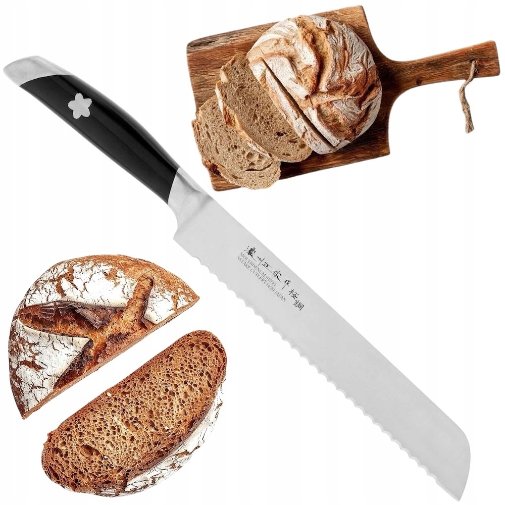 Satake Sakura Japonský kuchynský nôž na pečivo Chlieb Buchty 56 Hrc 20 cm