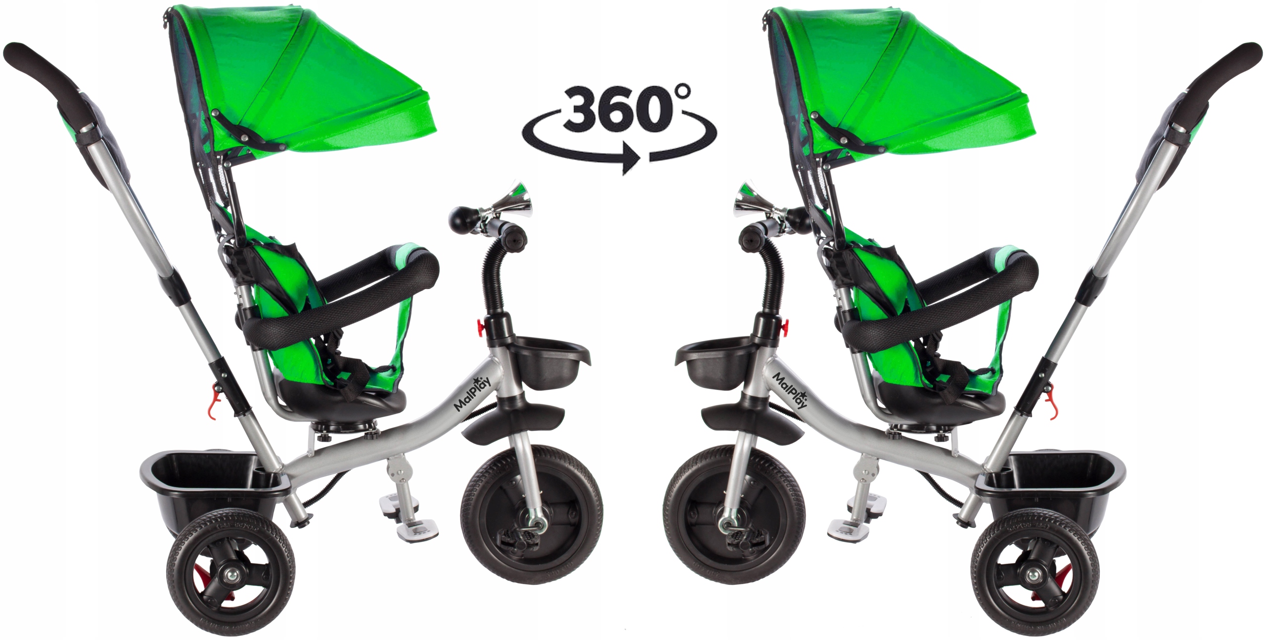 ROWEREK TRÓJKOŁOWY 360 OBRACANY SKŁADANY DASZEK DLA DZIECI TORBA KOSZE 3W1 Wiek dziecka 2 lata +