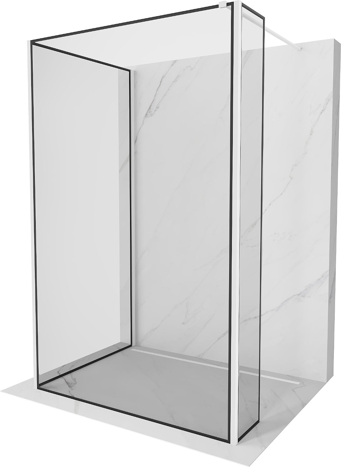 Mexen Kioto Ścianka Prysznicowa Walk-in 130x70x40 Biała