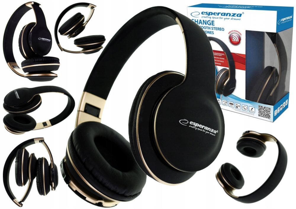 SŁUCHAWKI BEZPRZEWODOWE NAUSZNE ESPERANZA KARTA SD