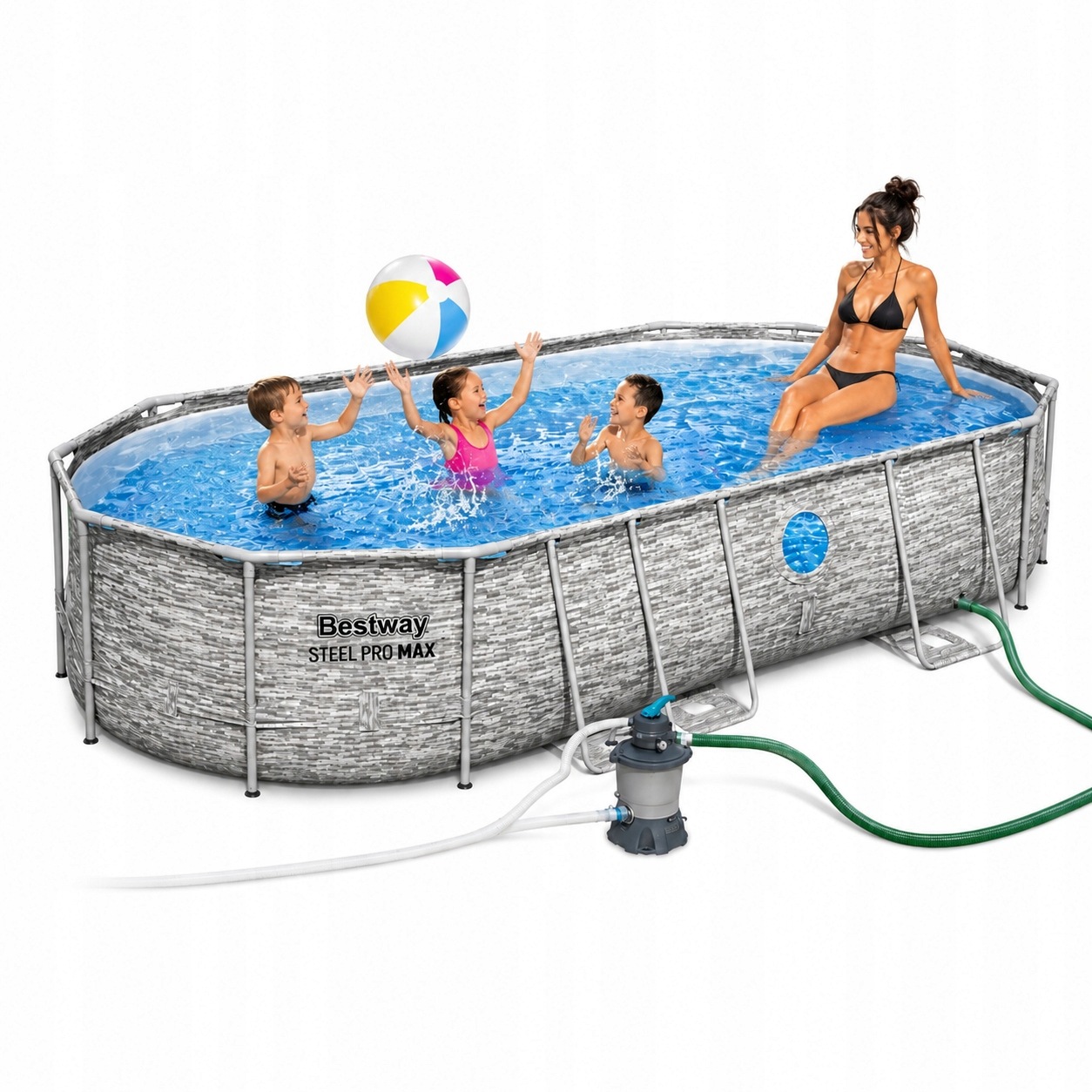 Basen stelażowy 488x305x107 Bestway 11w1 ogrodowy