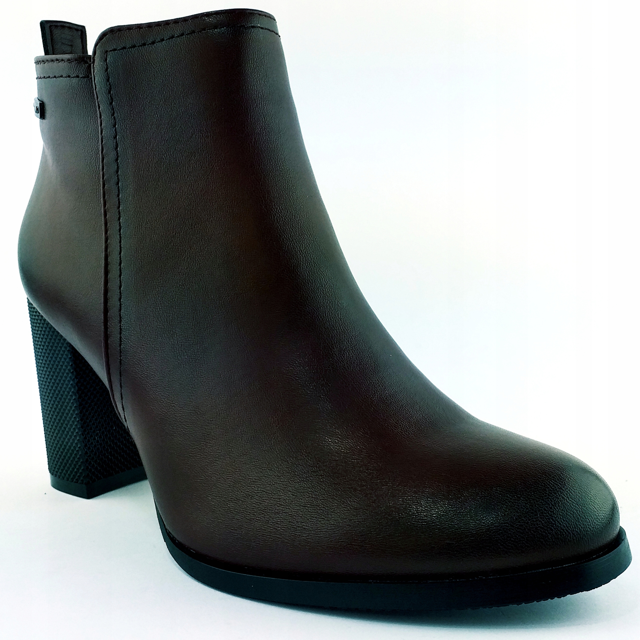 Botki damskie na obcasie bordowe BT 514 OCIEPLANE SERGIO LEONE zimowe 37