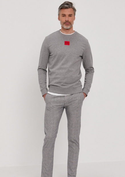 Mikina Hugo Boss Regular Fit Šedá Cotton Velikost XL