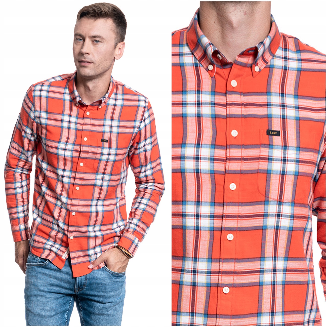 

Lee Button Down Męska Koszula Regular Kratka L