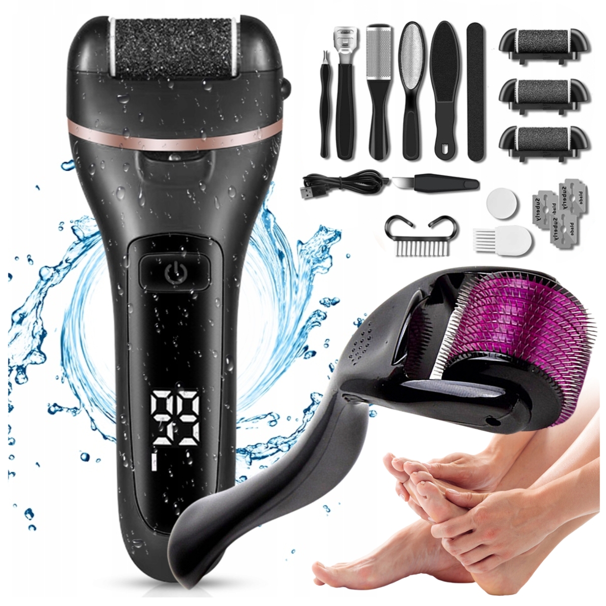 2 x Bruska Na Paty Elektrická Pilník Pumex Tarka Roller Masážní Přístroj S Jehlou