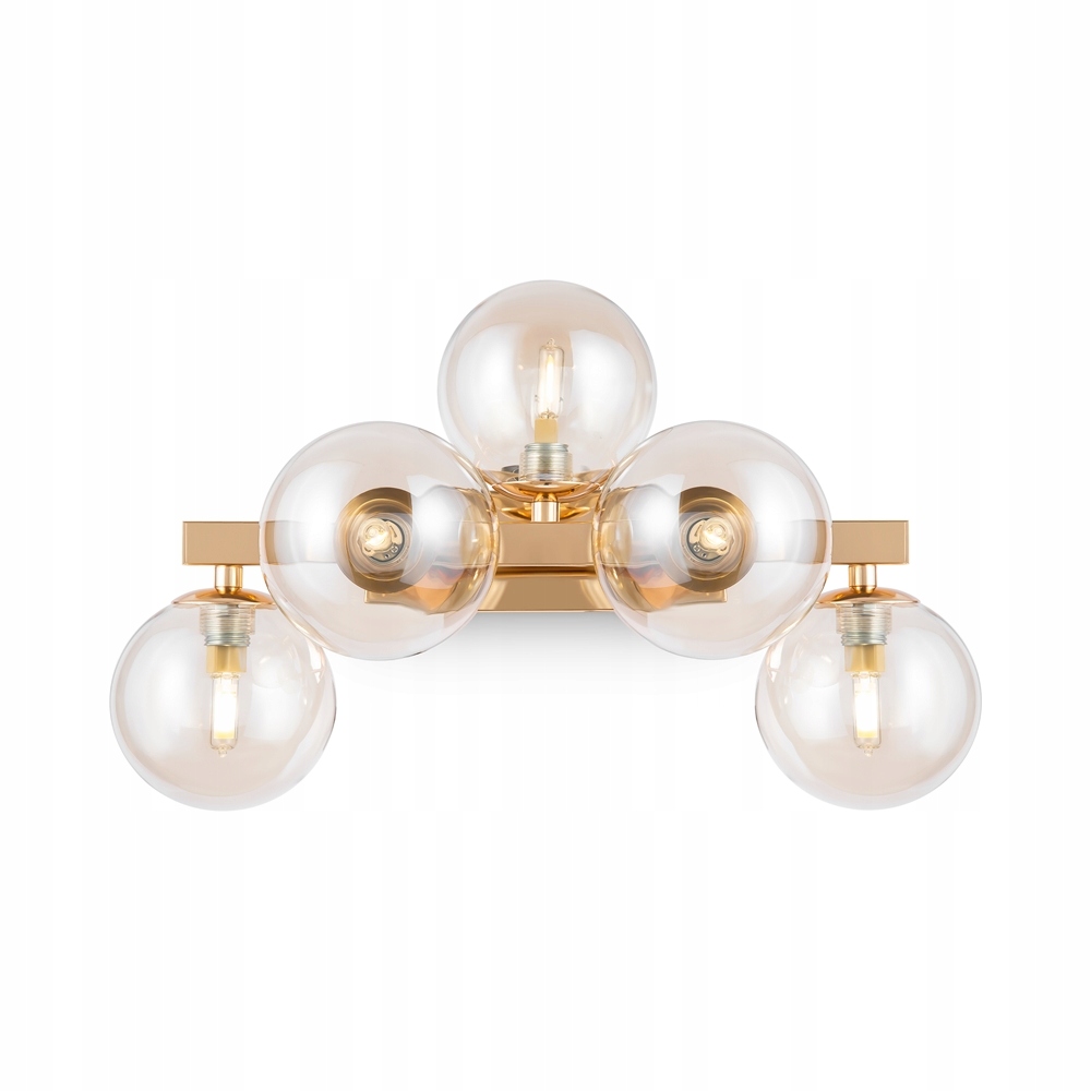 Nástenná lampa nástenná zlatá jantárové sklenené gule 5 bodov 38 cm Maytoni