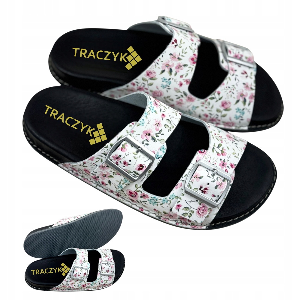 Kožené Nazouváky Fusbet Profilované květiny Výrobce vel. 38