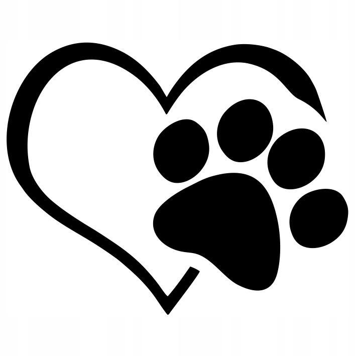 

Naklejka Nalepka serce Łapa Kotek na Samochód 12cm