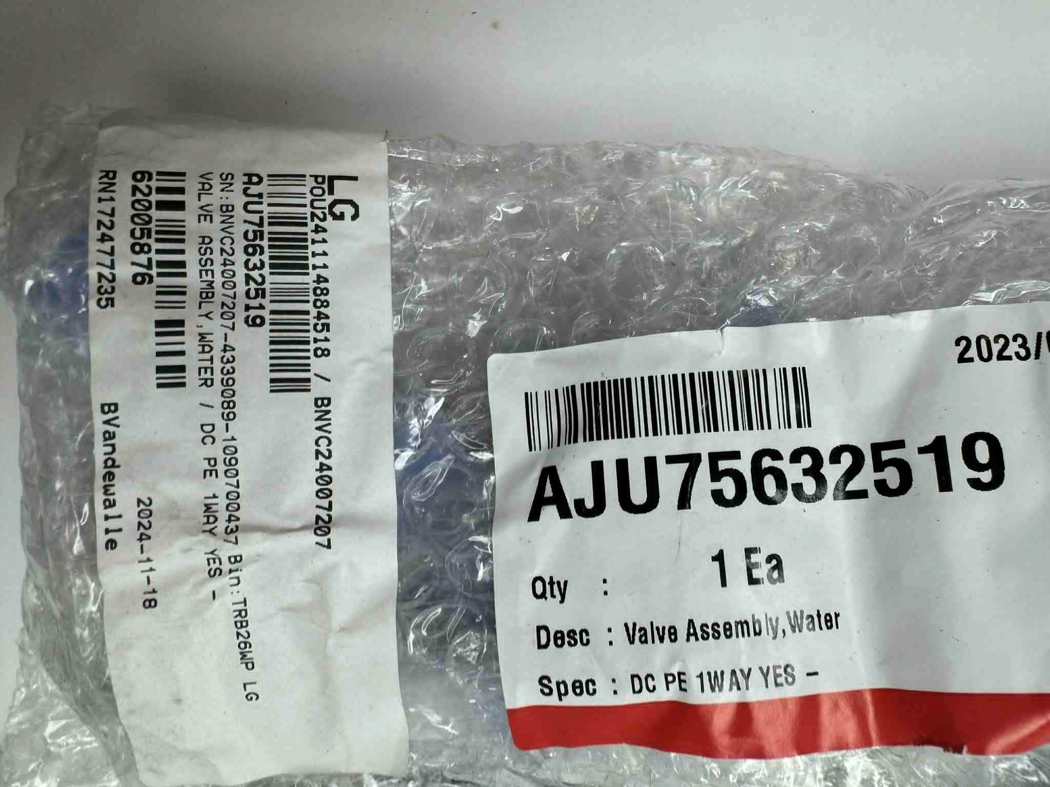 Sestava vodního ventilu pro ledničku Lg AJU75632519