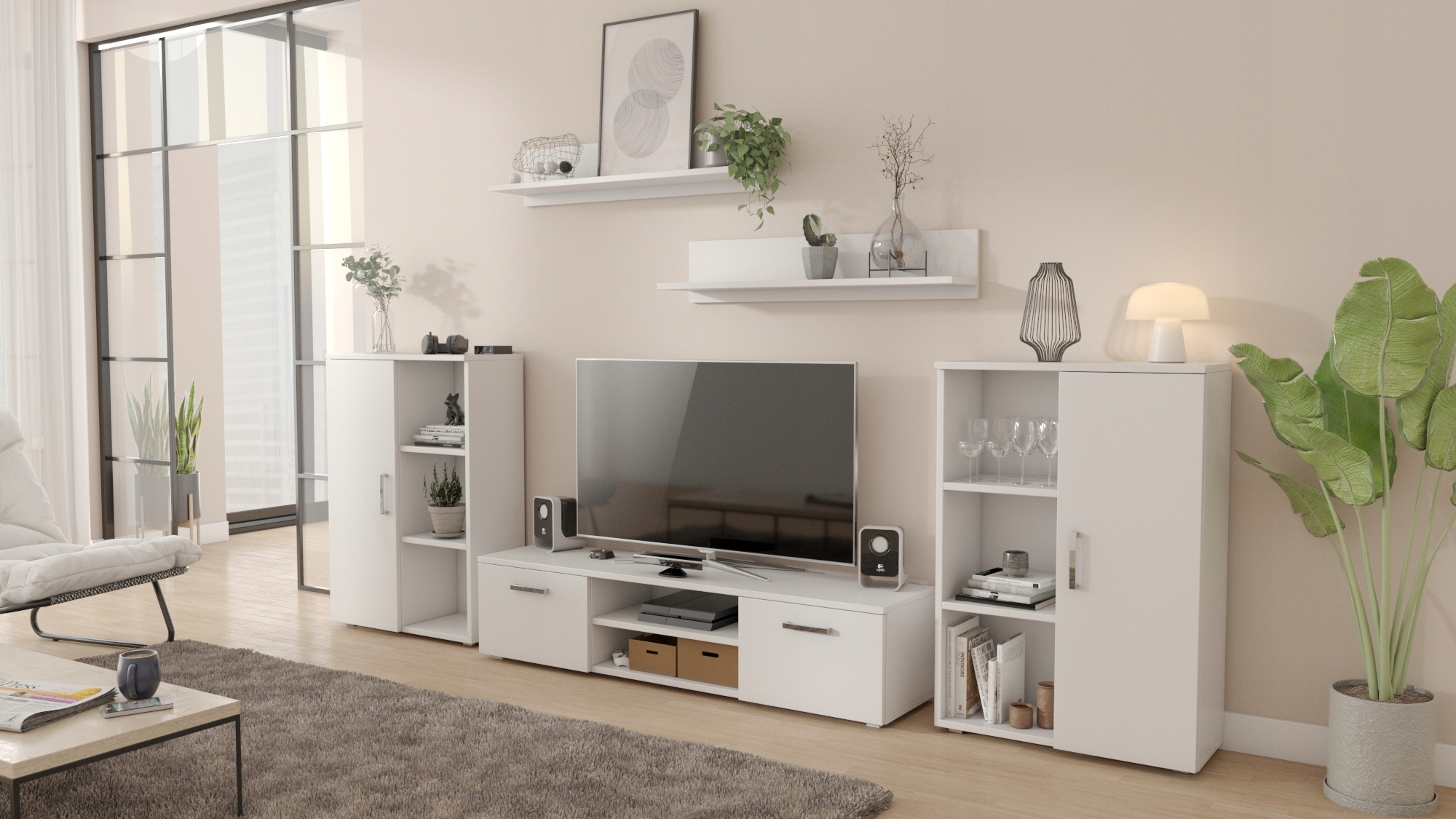 Obývacia Stena Herkules biela rtv komoda Per