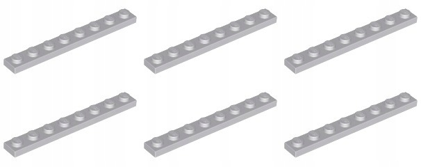 

Lego 3460 Płytka 1x8 szara jasna Nowa (10g) 6 szt.