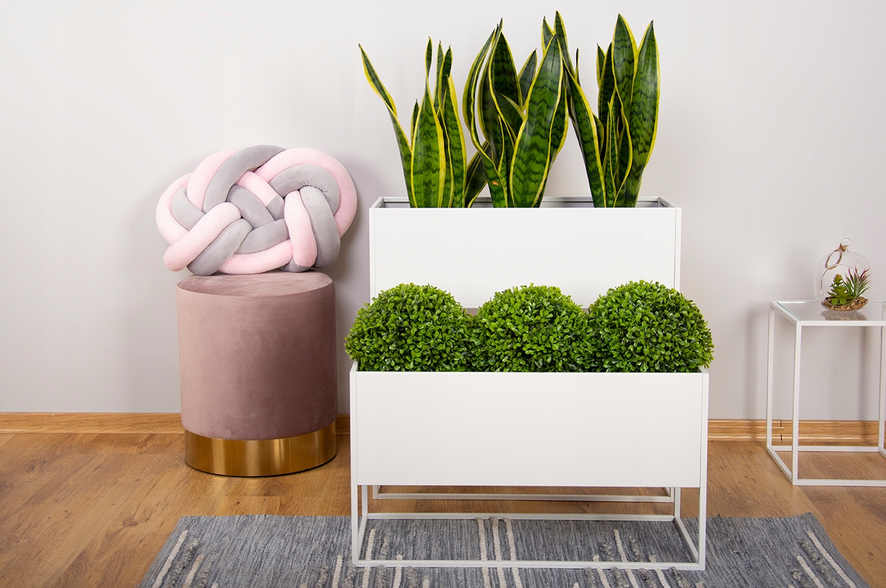 DONICA METALOWA PROSTOKĄTNA RODOS, 35cm BIAŁA Kolor biały