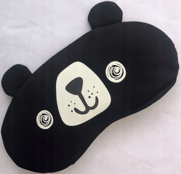 MASKA OPASKA NA OCZY DO SPANIA SNU RELAKSU miś misiek ŻEL OLDMAN PLUSZOWA Wzór dominujący zwierzęcy