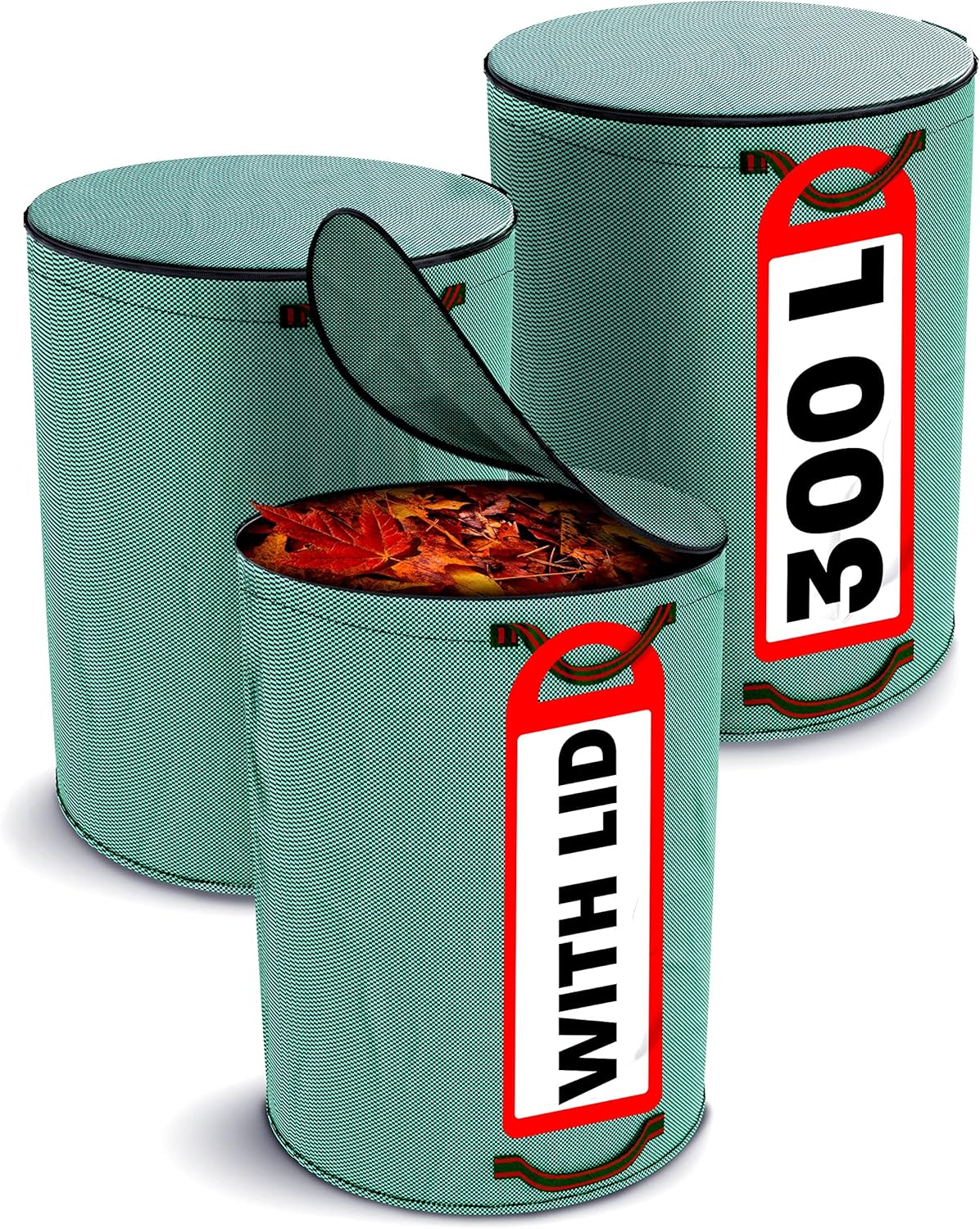 Levně Pytel Na Zahradní Odpad 300 L, Uzavíratelný, Odolný, Zelený, 3 Ks