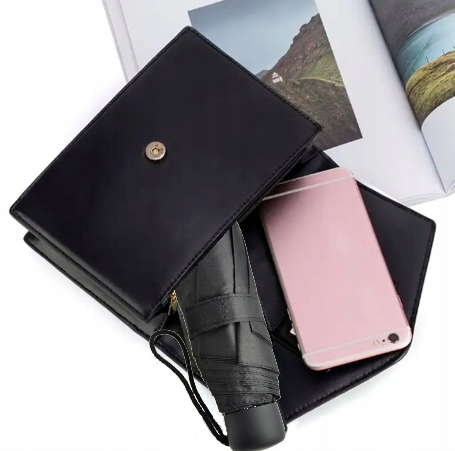 MAŁA LEKKKA SKŁADANA PARASOLKA DAMSKA MĘSKA MINI PARASOL DO TOREBKI UNISEKS Kod producenta 141