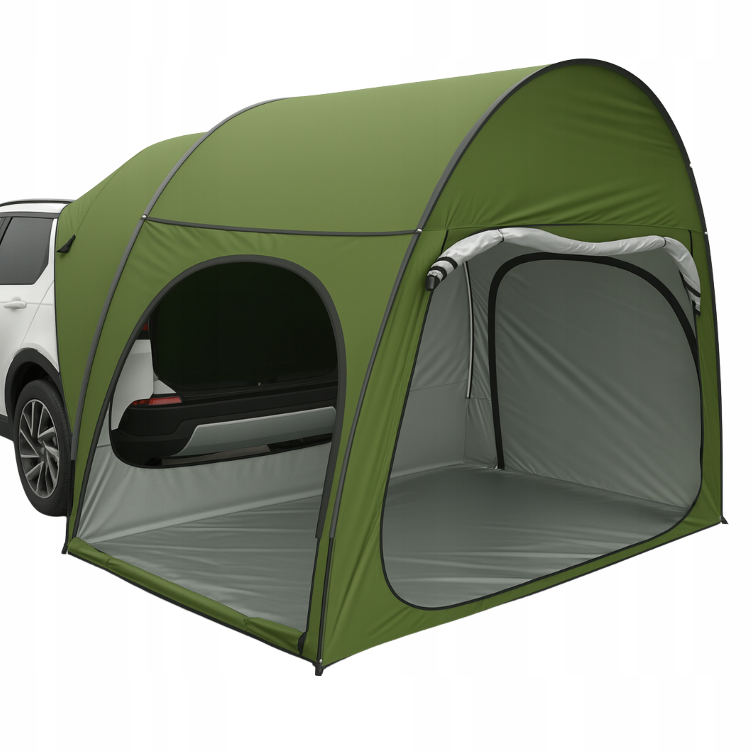 Namiot Samochodowy Bagażnikowy Wodoodporny 2 Osobowy Zielony Turystyczny