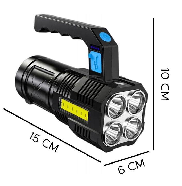MOCNA AKUMULATOROWA LATARKA WOJSKOWA TAKTYCZNA REFLEKTOR SZPERACZ LED USB Marka inna marka