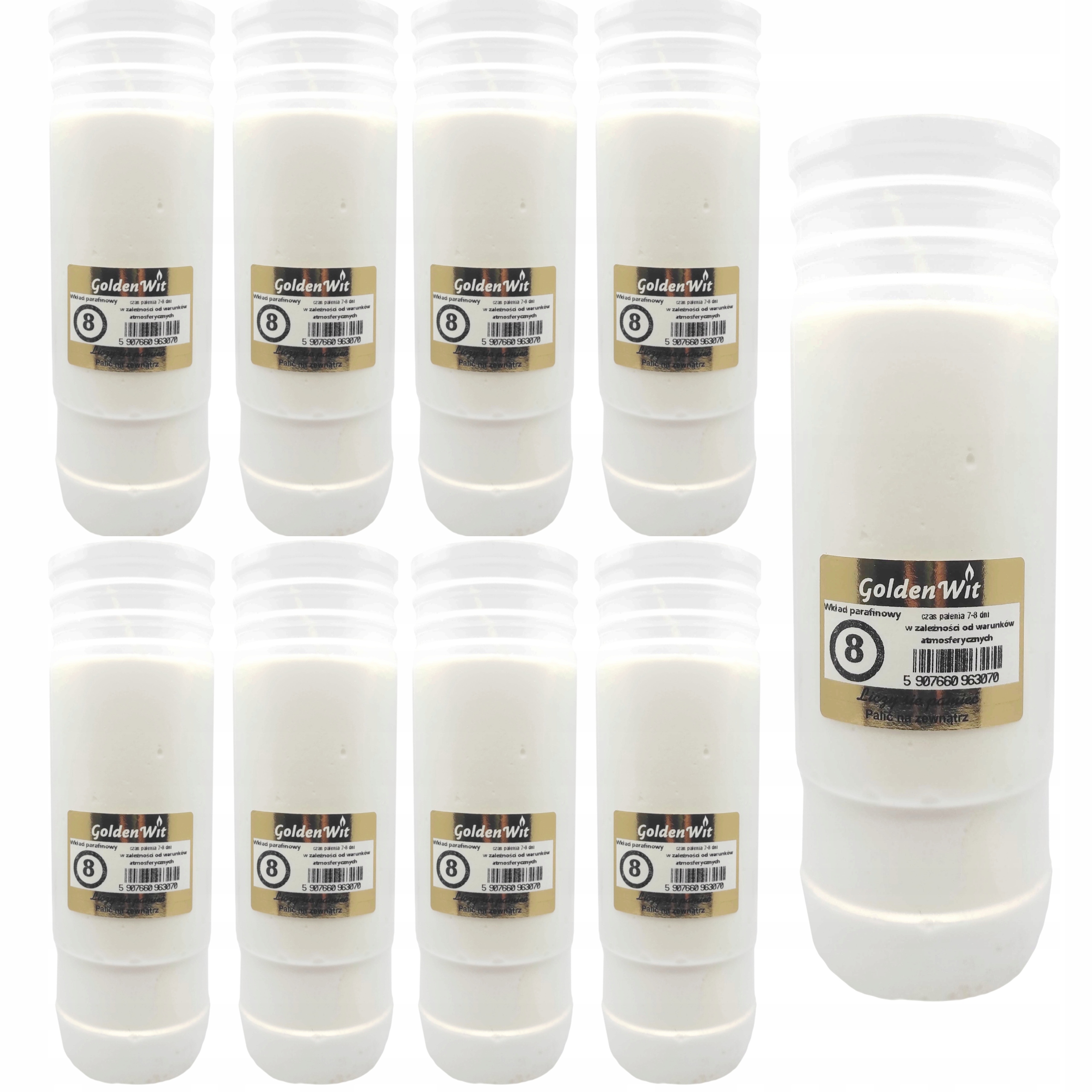 

Wkłady Do Zniczy parafinowe 8 dni duże parafina