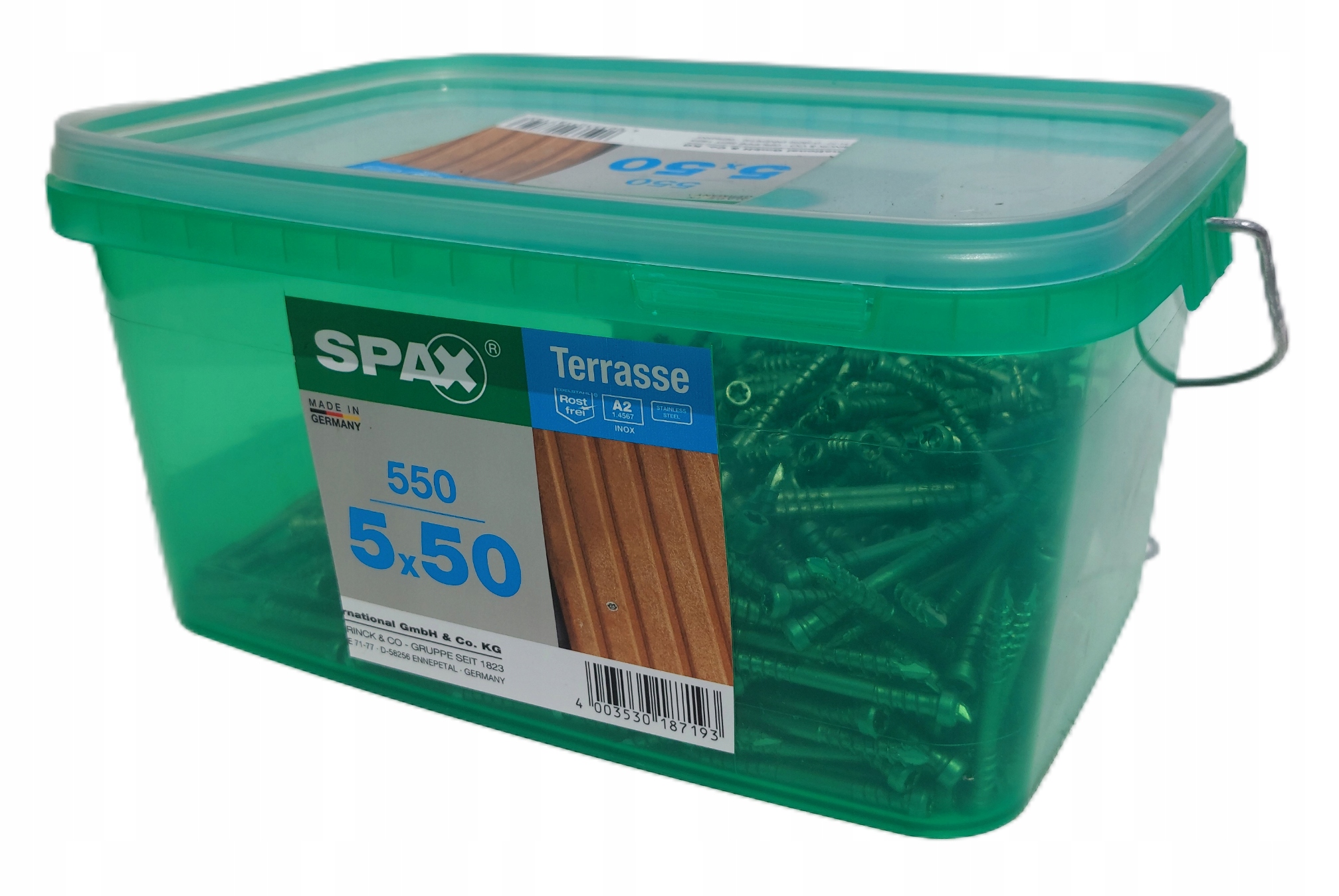 Terasové vruty Spax-d 5x50 A2 550 ks