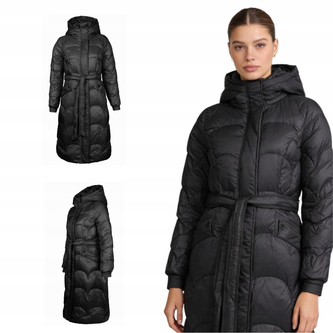 Dámská zimní bunda z přírodního peří dlouhá s kapucí Lugano S